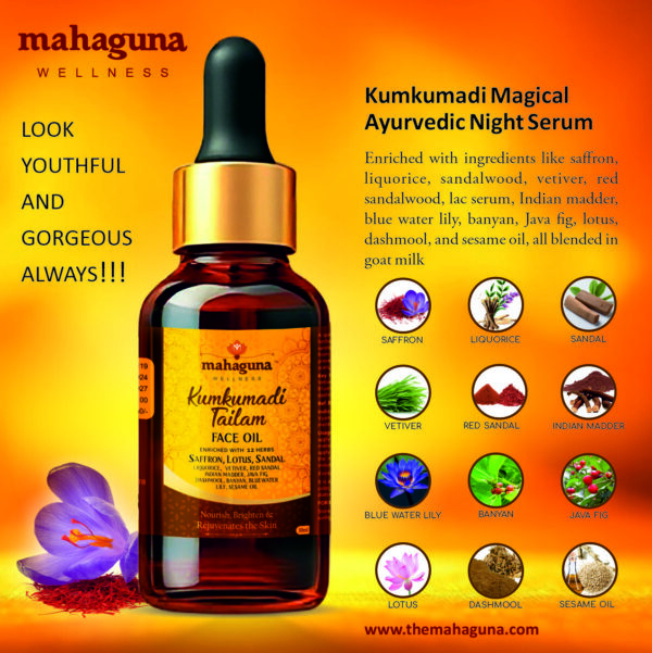 Mahaguna Naturals Kumkumadi Tailam for Face 30 ml - Image 4