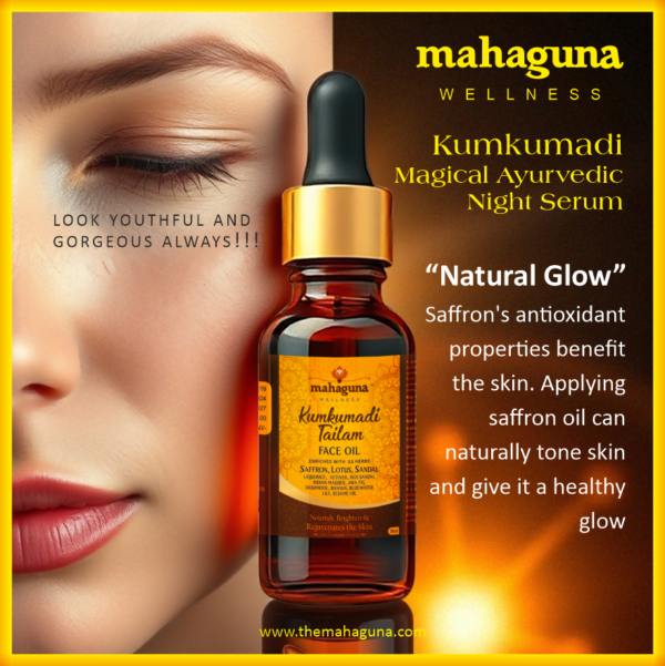 Mahaguna Naturals Kumkumadi Tailam for Face 30 ml - Image 2